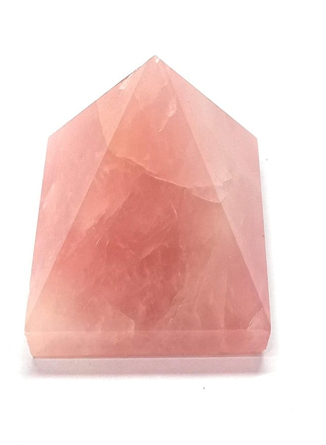 rocksmins Feng Shui Pink Rose Quartz Crystal Pyramid 40-50 MM Natural Stone Pyramid for Reiki Healing Crystal Healing Vastu Positive Energy Meditation Home Decor Office Desk Study Table Showpiece - Image 3